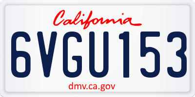 CA license plate 6VGU153