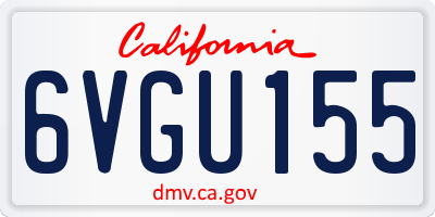 CA license plate 6VGU155