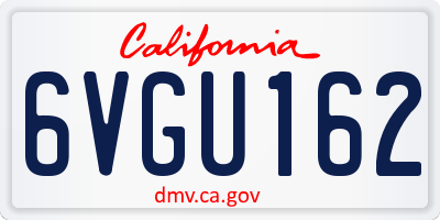 CA license plate 6VGU162