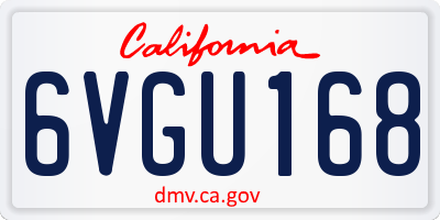 CA license plate 6VGU168