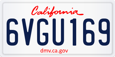 CA license plate 6VGU169