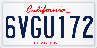 CA license plate 6VGU172
