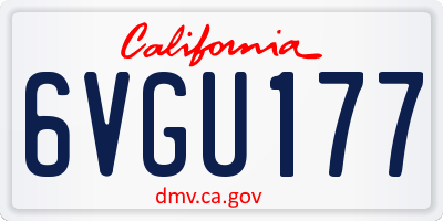 CA license plate 6VGU177