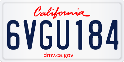 CA license plate 6VGU184