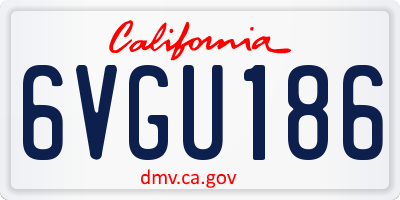 CA license plate 6VGU186