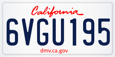 CA license plate 6VGU195