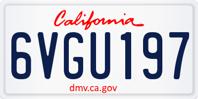 CA license plate 6VGU197