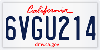 CA license plate 6VGU214