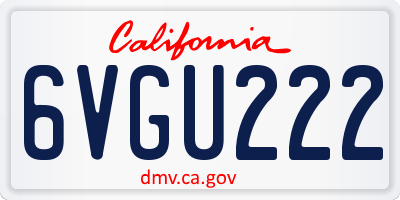 CA license plate 6VGU222