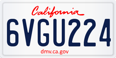 CA license plate 6VGU224