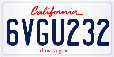 CA license plate 6VGU232