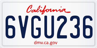 CA license plate 6VGU236