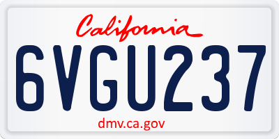 CA license plate 6VGU237