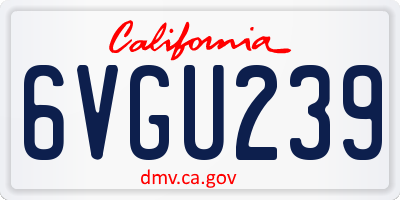 CA license plate 6VGU239