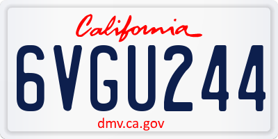 CA license plate 6VGU244