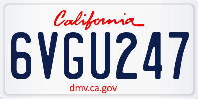 CA license plate 6VGU247