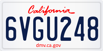 CA license plate 6VGU248
