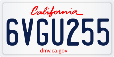 CA license plate 6VGU255
