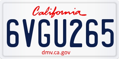 CA license plate 6VGU265