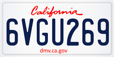 CA license plate 6VGU269