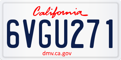 CA license plate 6VGU271
