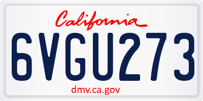 CA license plate 6VGU273