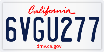 CA license plate 6VGU277