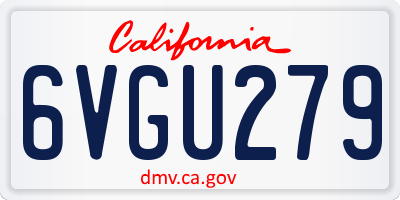 CA license plate 6VGU279