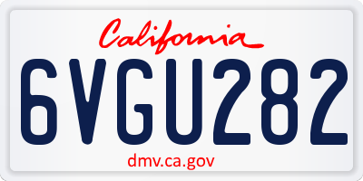CA license plate 6VGU282