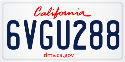 CA license plate 6VGU288
