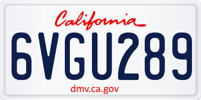 CA license plate 6VGU289