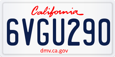 CA license plate 6VGU290