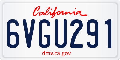 CA license plate 6VGU291