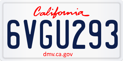 CA license plate 6VGU293