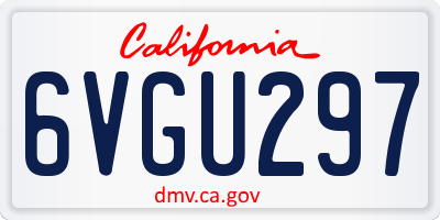 CA license plate 6VGU297
