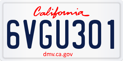 CA license plate 6VGU301