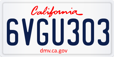 CA license plate 6VGU303