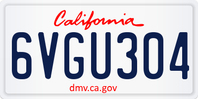 CA license plate 6VGU304