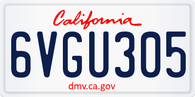 CA license plate 6VGU305