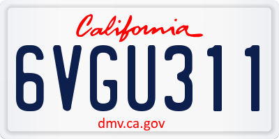 CA license plate 6VGU311