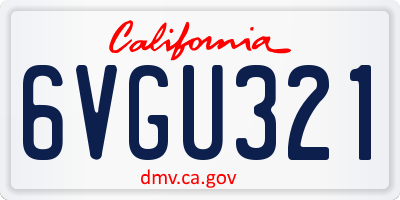CA license plate 6VGU321