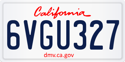 CA license plate 6VGU327