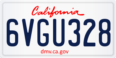 CA license plate 6VGU328