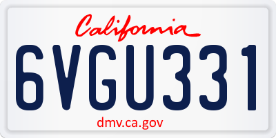 CA license plate 6VGU331
