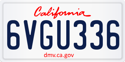 CA license plate 6VGU336
