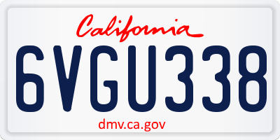 CA license plate 6VGU338