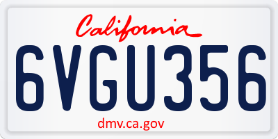 CA license plate 6VGU356
