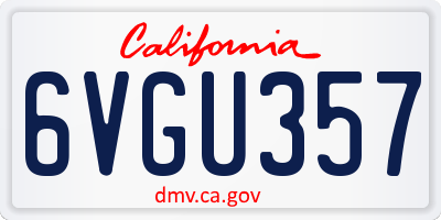 CA license plate 6VGU357