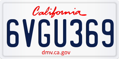 CA license plate 6VGU369