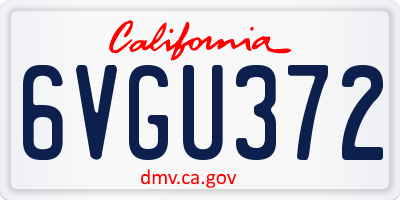 CA license plate 6VGU372